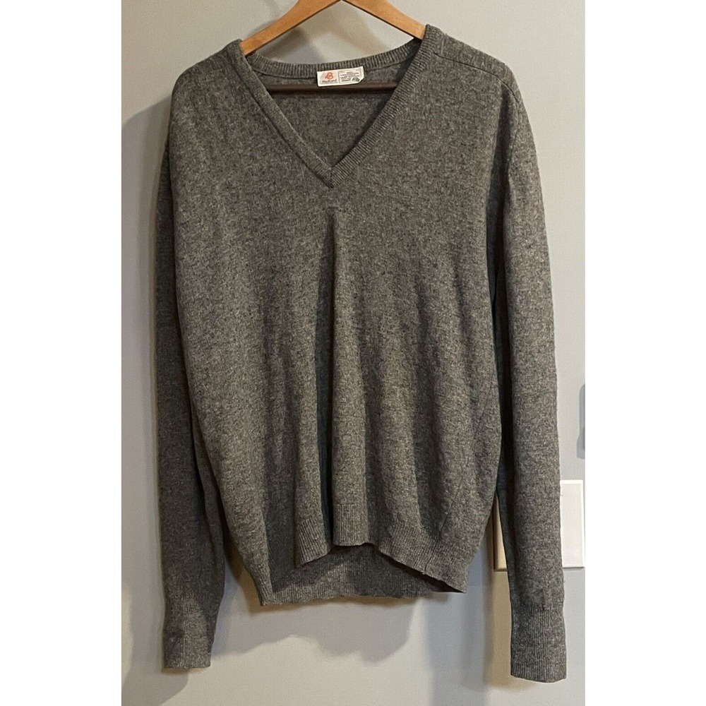 Vintage Byford Sweater Lambswool V Neck England Made Pullover Mens 44